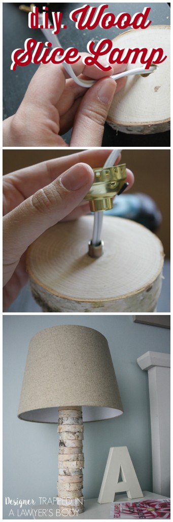 THIS IS AMAZING! Come learn to make your own DIY stacked wood lamp inspired by Anthropologie for only $40! Full tutorial by Designer Trapped in a Lawyer's Body.