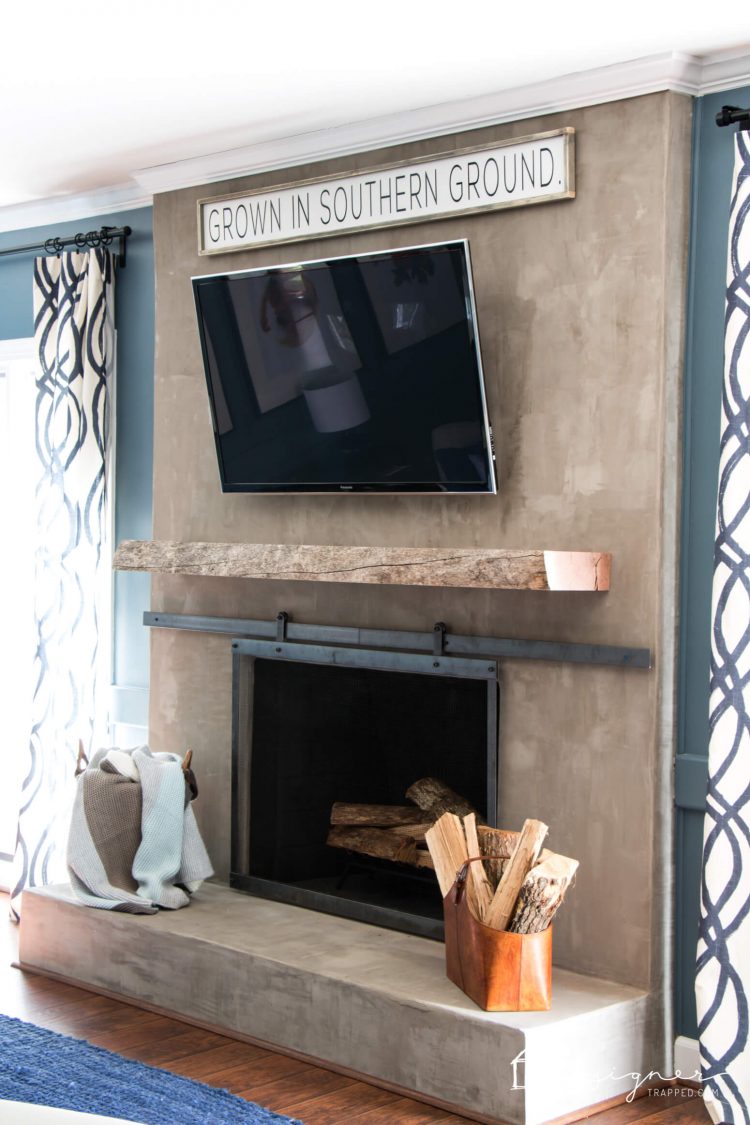 DIY Concrete Fireplace For Less than $100! | Designertrapped.com