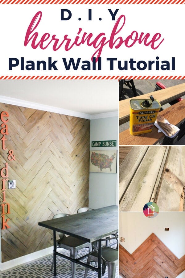 Diy Plank Wall In Herringbone Made From Old Fence Designer Trapped Plank Wall