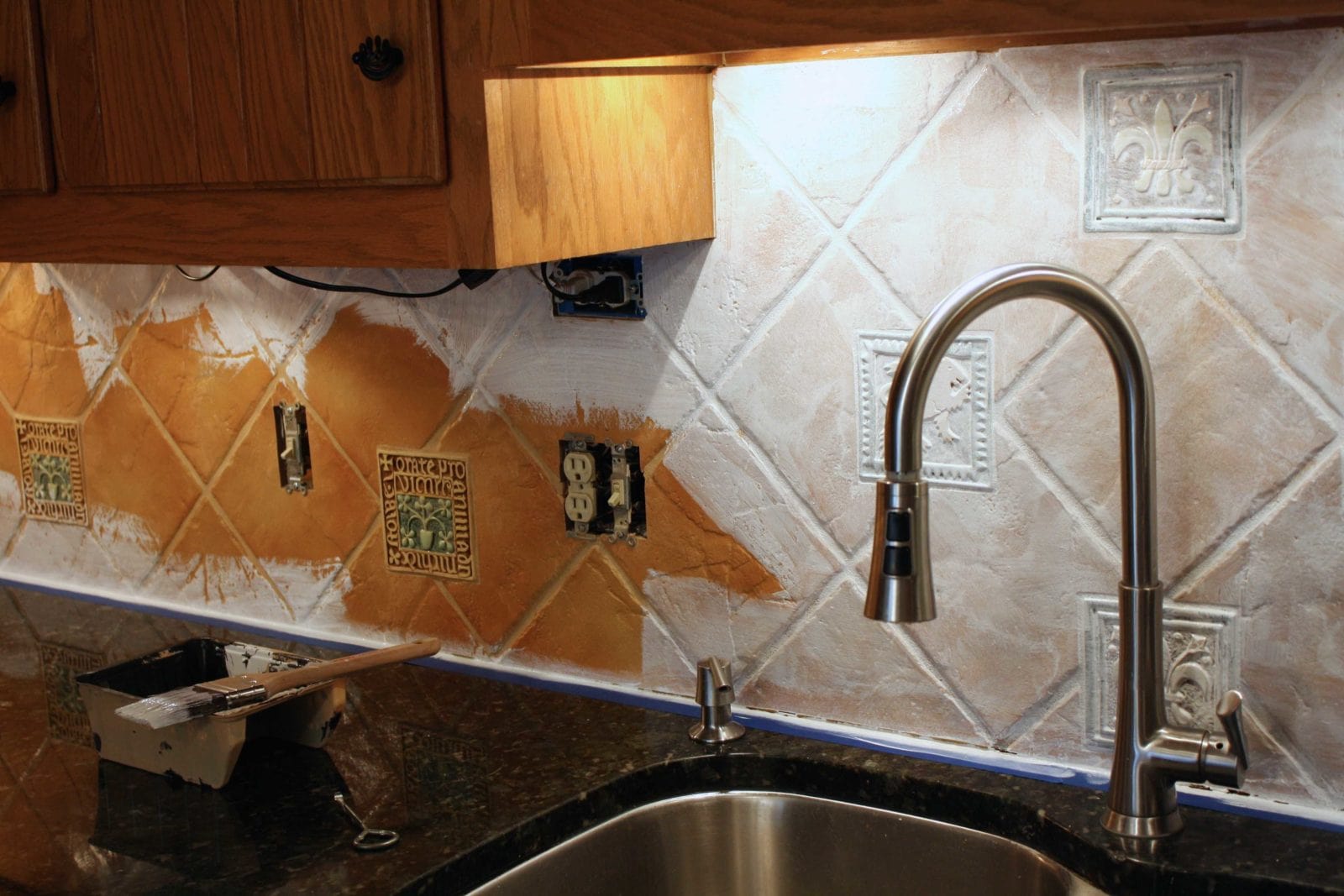 How To Paint A Tile Backsplash My Budget Solution Designer Trapped