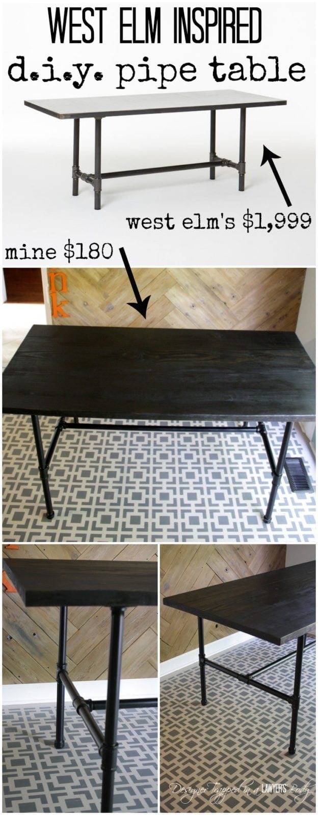 Diy Pipe Table Tutorial How We Saved 1 800 Designer Trapped Diy Pipe Table Full Tutorial By Designer Trapped In A Lawyer S