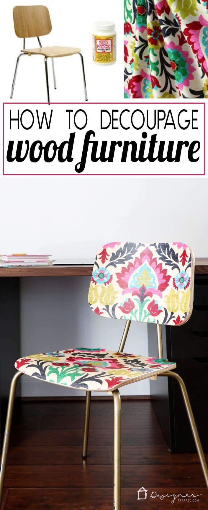 How To Decoupage Furniture For An Upholstered Look Designer Trapped