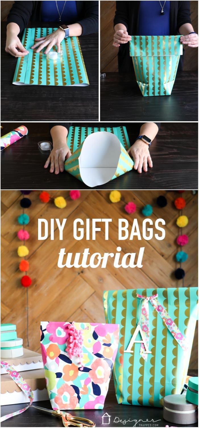 How to Make a Gift Bag from Wrapping Paper | Designertrapped.com