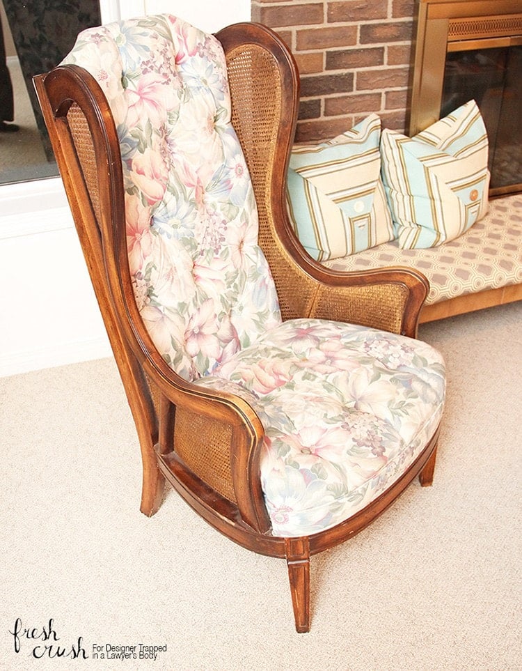 learn how to upholster a chair wingback chair makeover