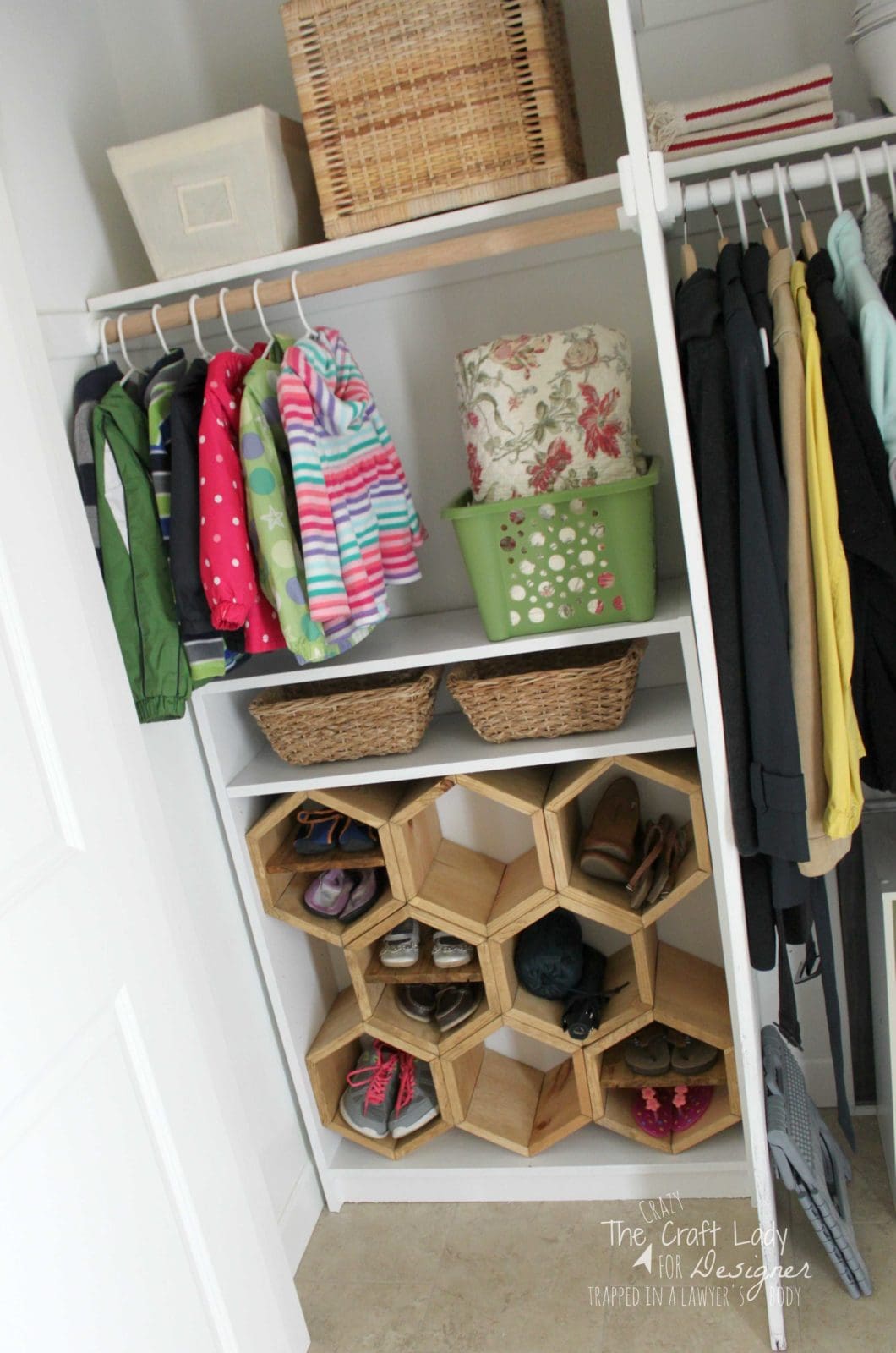 Hexagon Diy Shoe Rack Designer Tred In A Lawyer S Body Make A Diy Shoe Rack Using An Old Bookshelf And Making Hexagon Inserts To