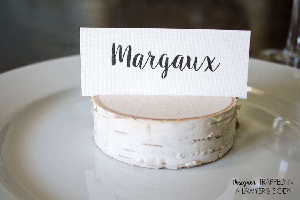 Diy Place Card Holders Make Your Own Diy Place Card Holders Using Wood Slices It Takes