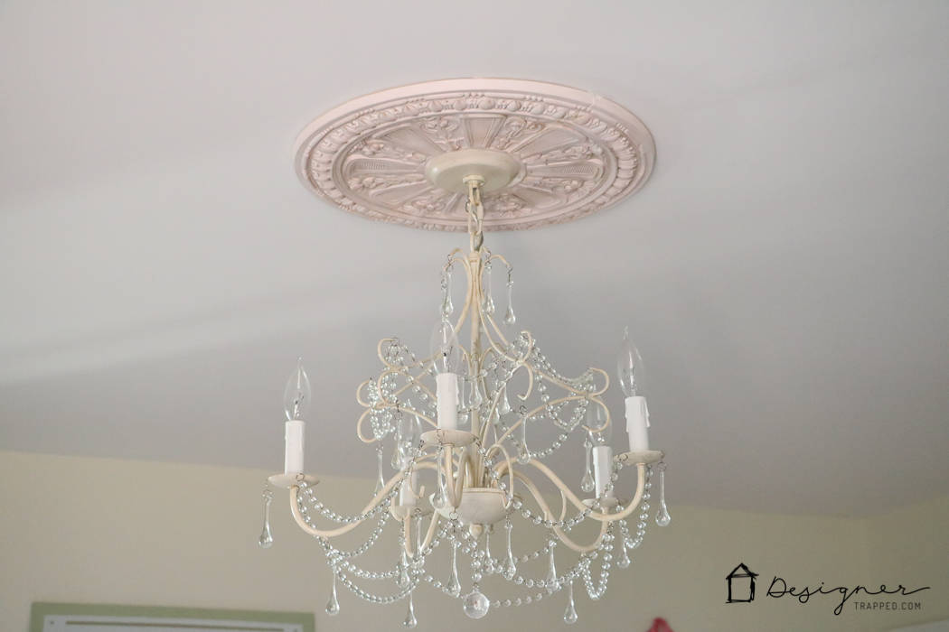 Diy Ceiling Medallion To Hide A Flaw Designertrapped Com Deal With That Unsightly Ring Left By Flush Mount Light Fixtures Customizing Your