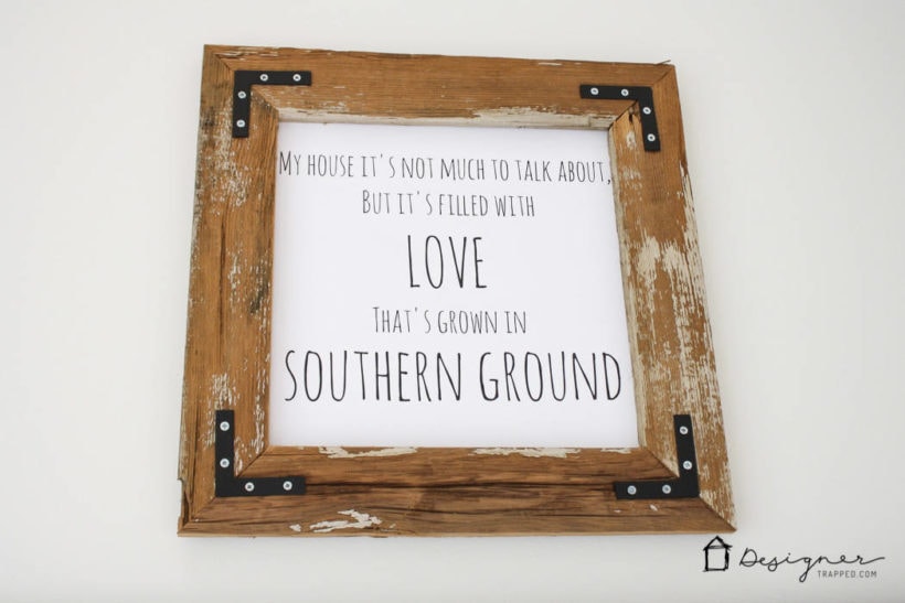 How To Make A Diy Picture Frame From Upcyled Wood Designertrapped Com Diy Frame