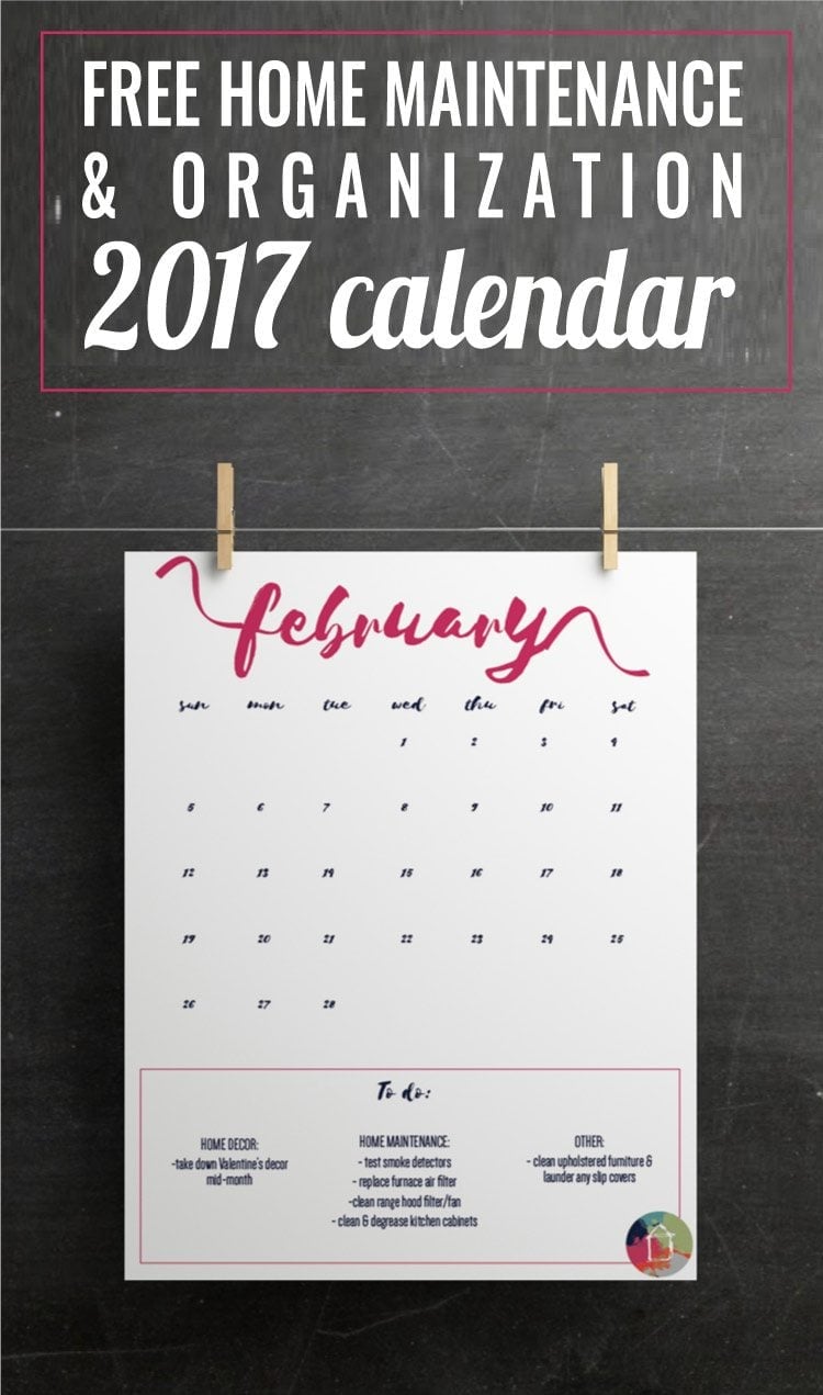 home maintenance calendar