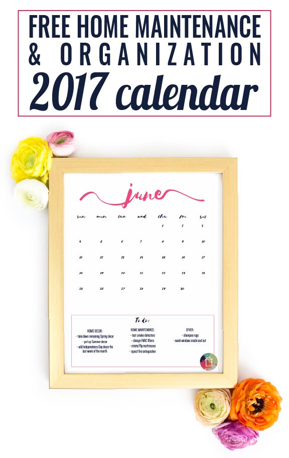 home maintenance calendar