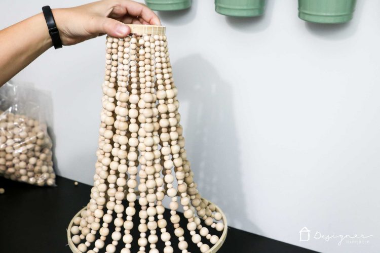 Diy Chandelier From Wood Beads Kaleidoscope Living I Love This Diy Chandelier Made From Wood Beads It Looks Like