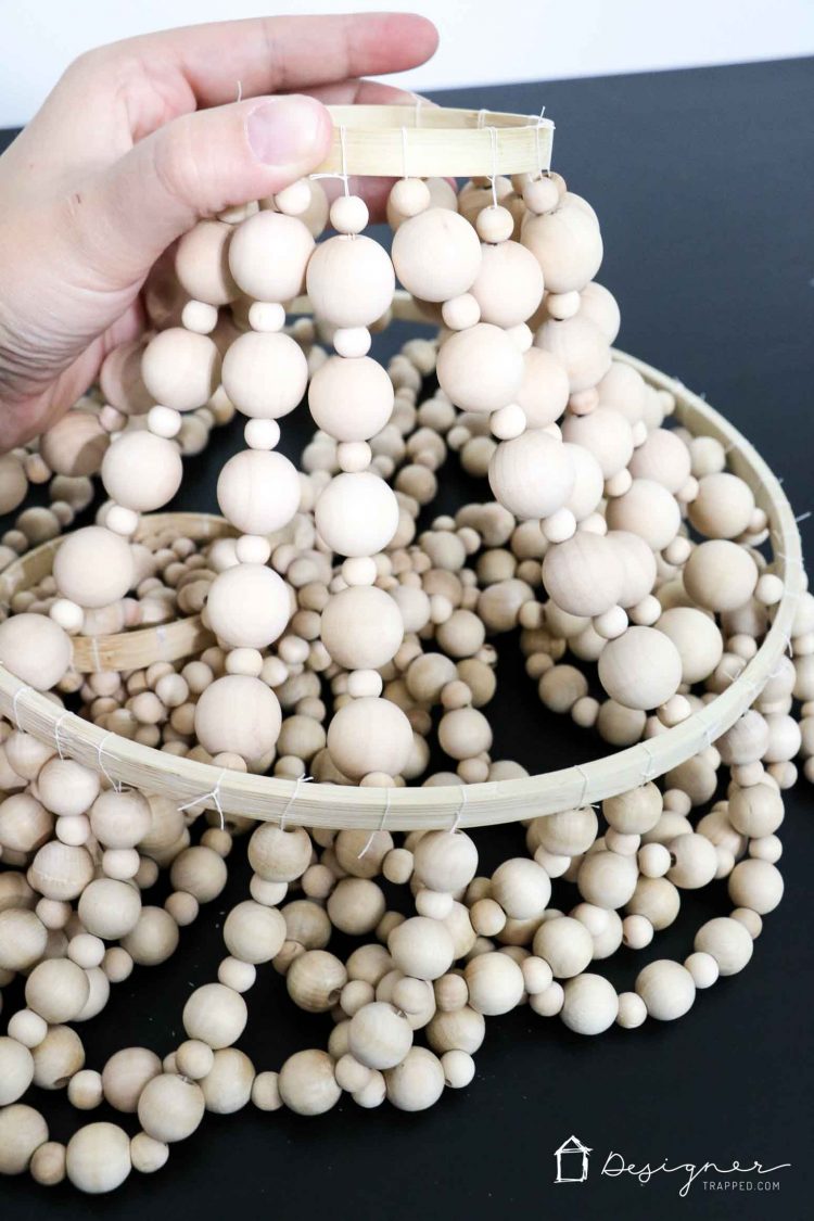 Diy Chandelier From Wood Beads Designer Trapped In A Lawyer S I Love This Diy Chandelier Made From Wood Beads It Looks Like