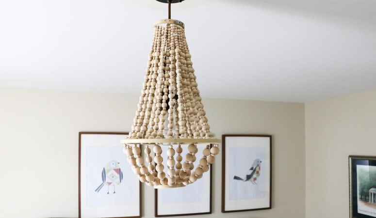 Diy Chandelier From Wood Beads Kaleidoscope Living I Love This Diy Chandelier Made From Wood Beads It Looks Like