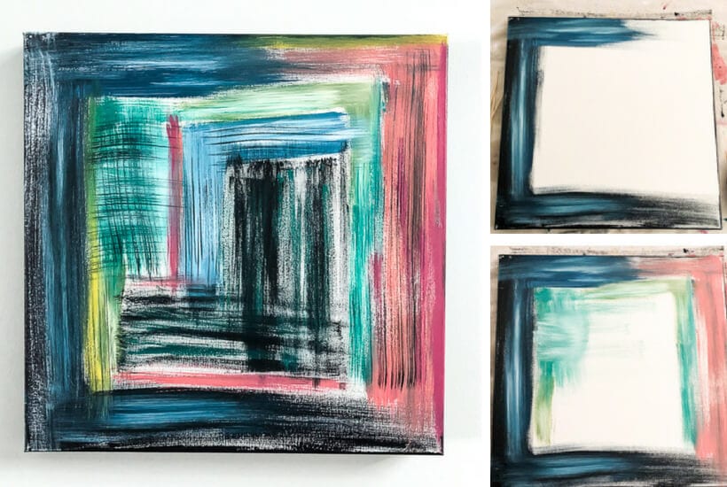 diy abstract canvas art that anyone can make designer trapped in a