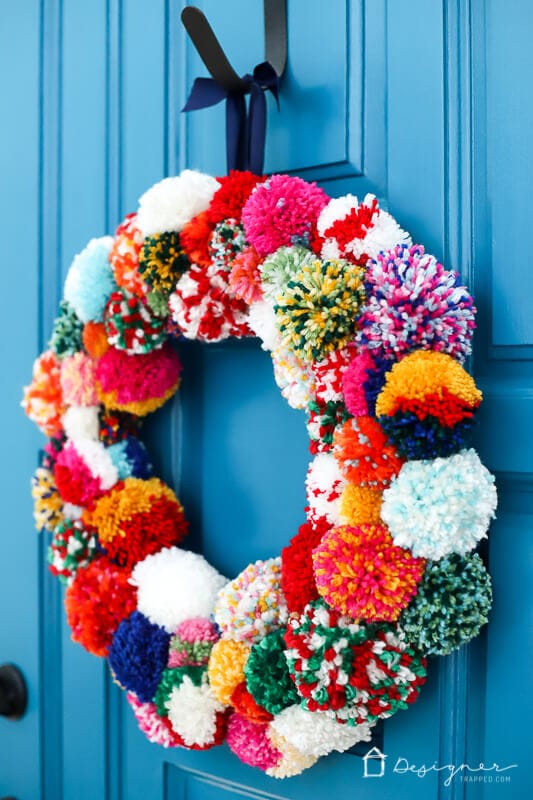 DIY Pom Pom Wreath - Kaleidoscope Living